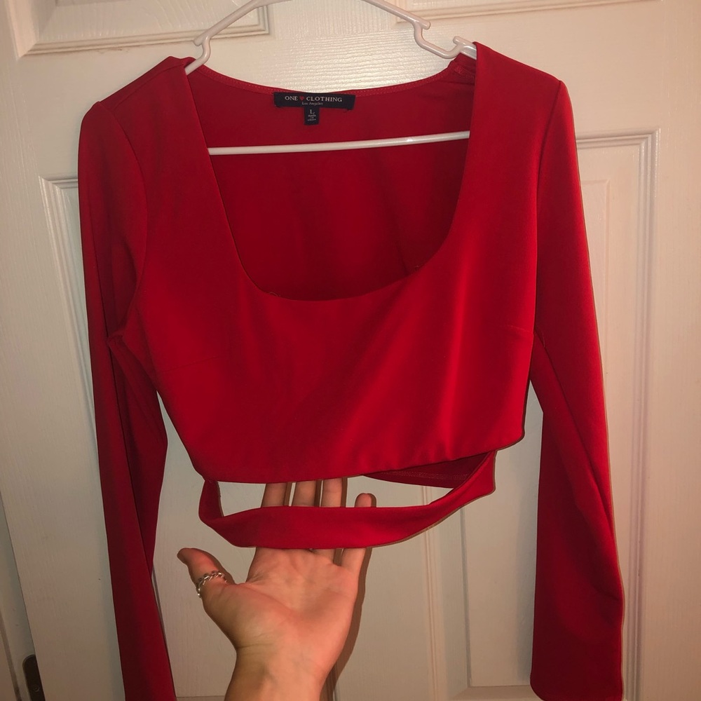 Red crop top